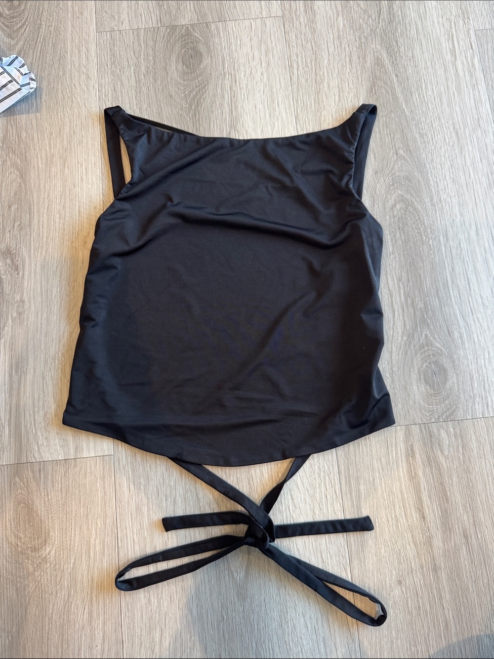 Sandy Liang Black Tie-Back Camisole